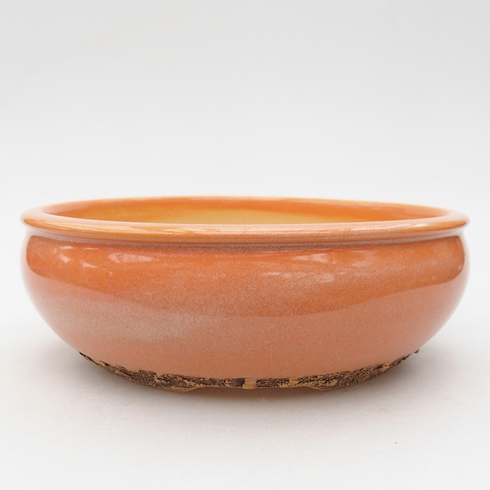 Keramik-Bonsaischale 18 x 18 x 6 cm, Farbe orange