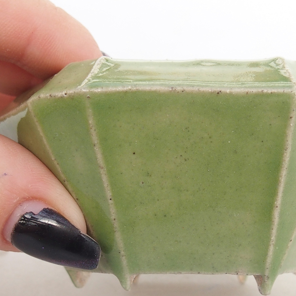 Bonsaischale aus Keramik 8,5 x 8 x 4 cm, grün