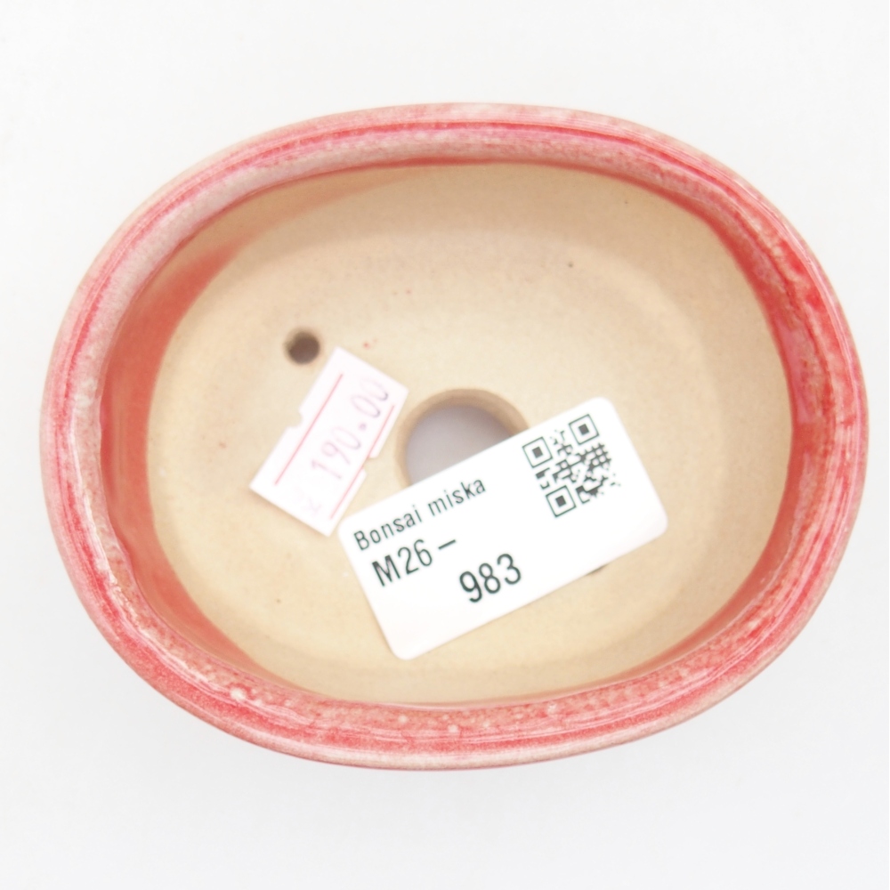 Bonsaischale aus Keramik 9 x 7,5 x 3,5 cm, Farbe rot