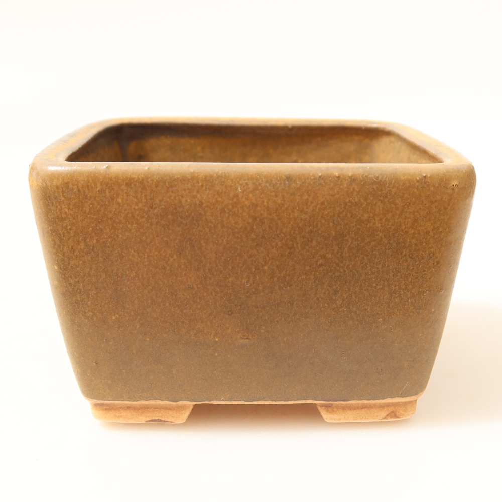 Bonsaischale aus Keramik 8,5 x 8,5 x 5,5 cm, braun