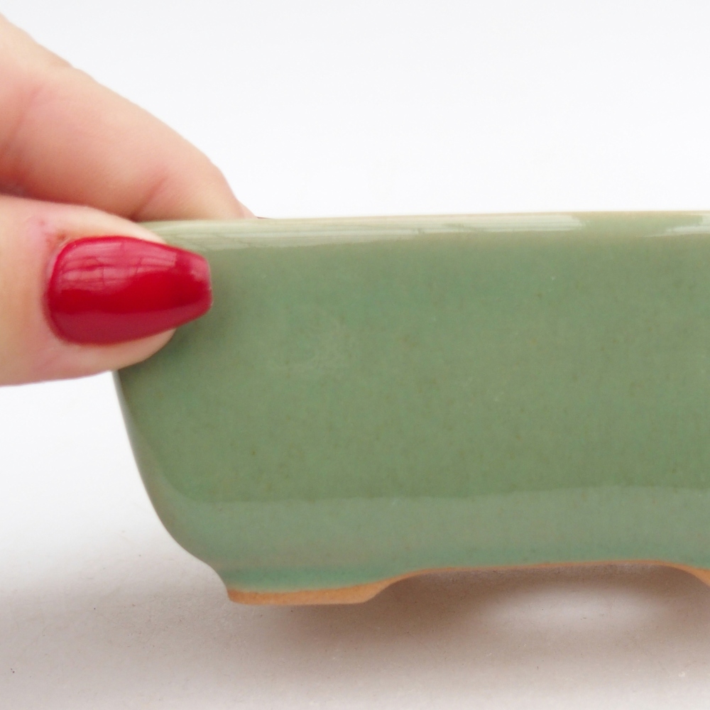 Bonsaischale aus Keramik 10,5 x 7,5 x 4,5 cm, grün