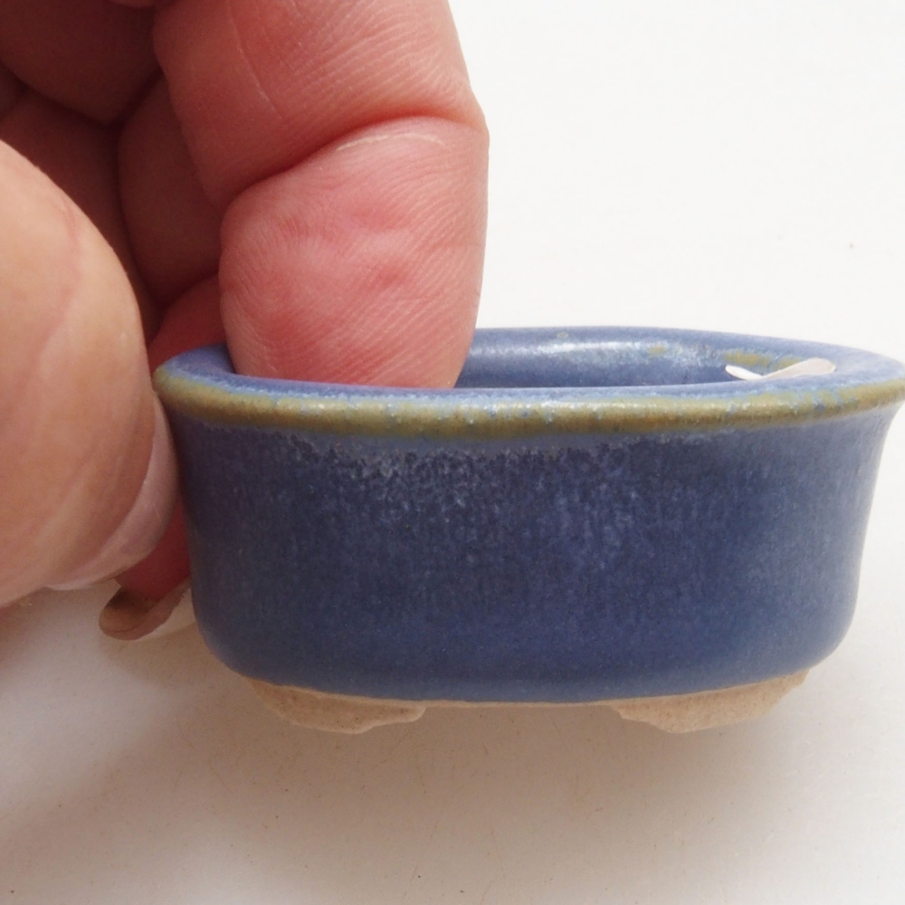 Mini-Bonsaischale 4 x 3,5 x 2 cm, Farbe blau