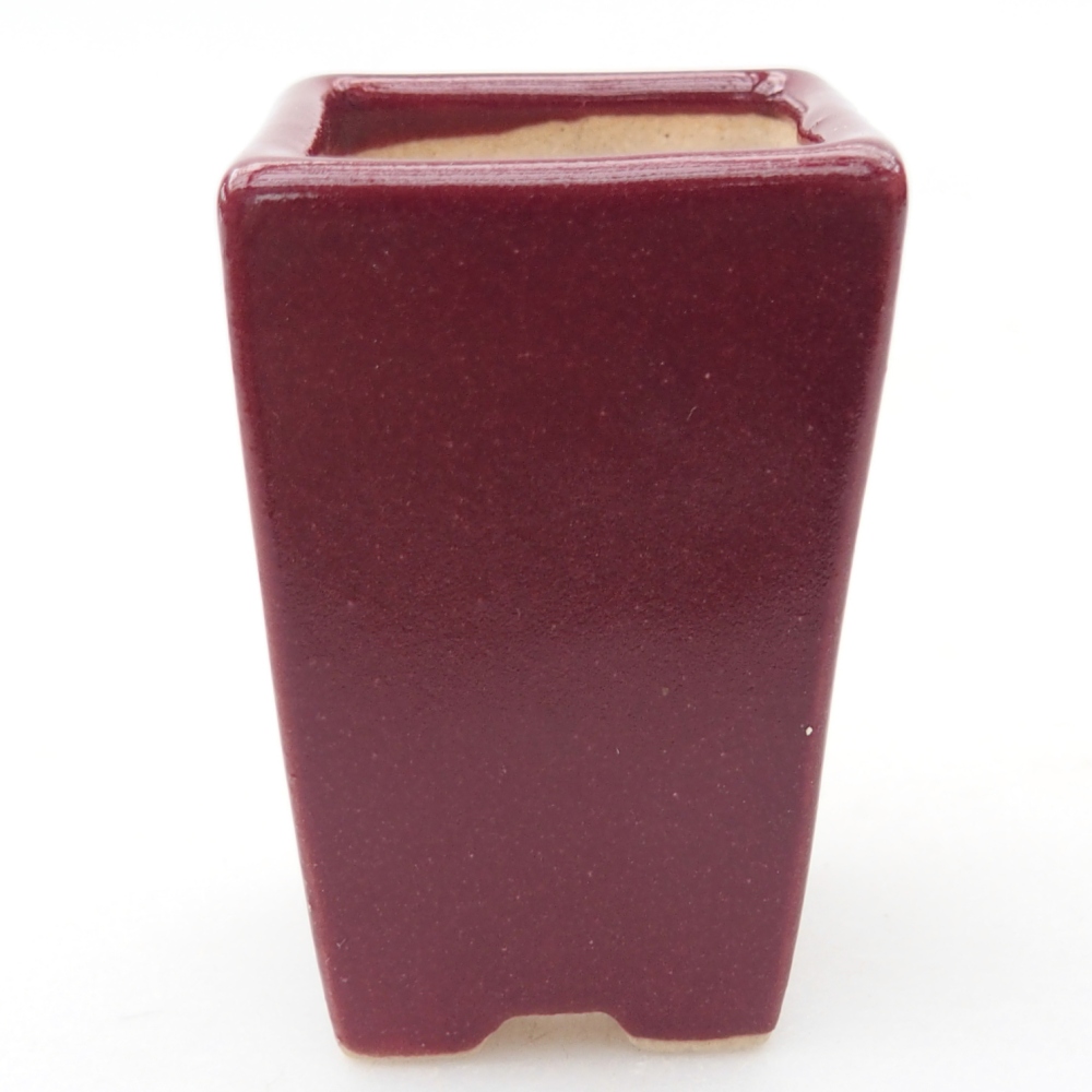 Mini-Bonsaischale 3,5 x 3,5 x 5 cm, Farbe burgunderrot