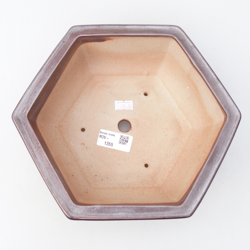 Bonsaischale aus Keramik 24 x 21 x 7,5 cm, Farbe burgunderrot