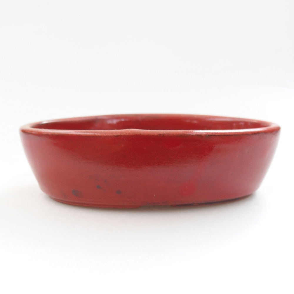 Keramik-Bonsaischale 15 x 9,5 x 4 cm, Farbe rot