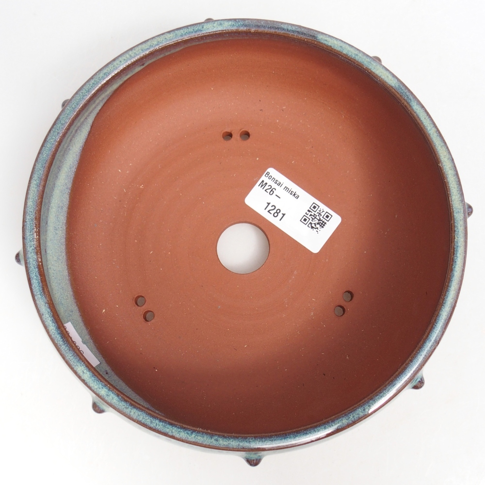 Bonsaischale aus Keramik 17 x 17 x 6 cm, Farbe blau