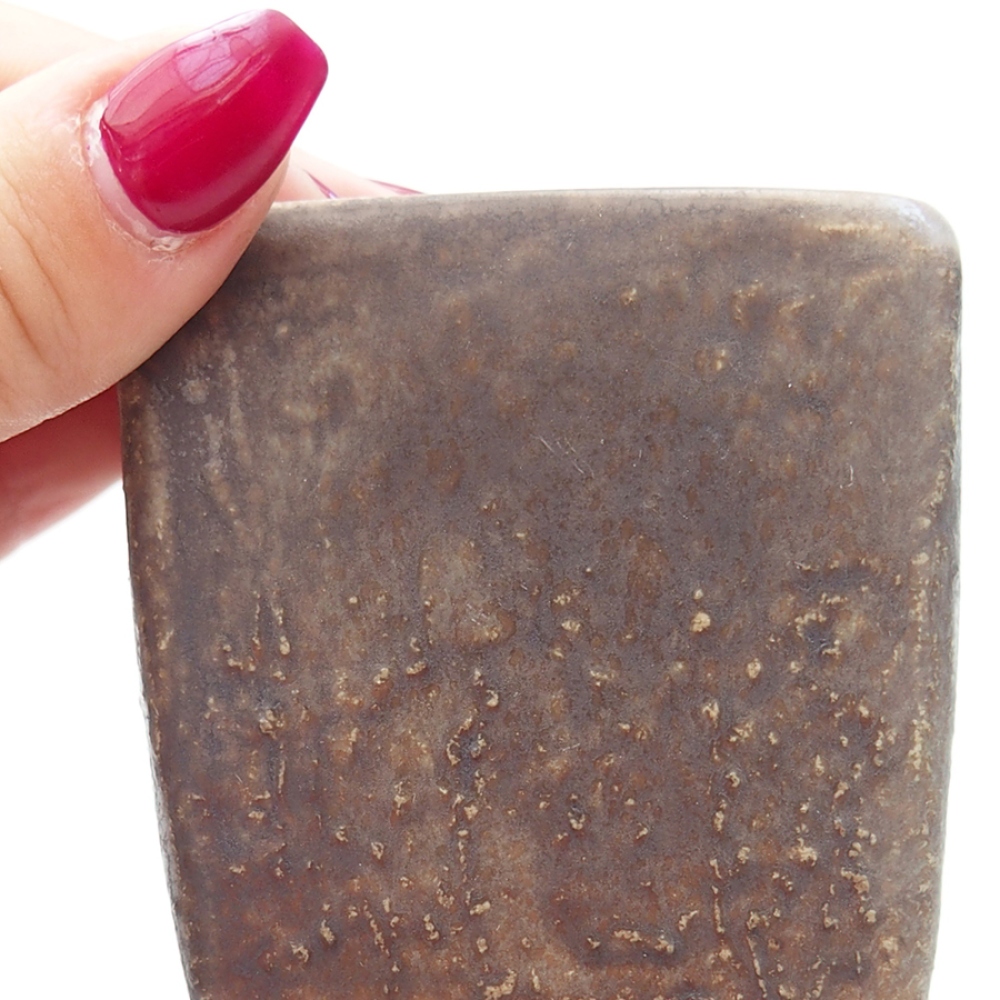 Bonsaischale aus Keramik 6,5 x 6,5 x 7 cm,  Farbe braun