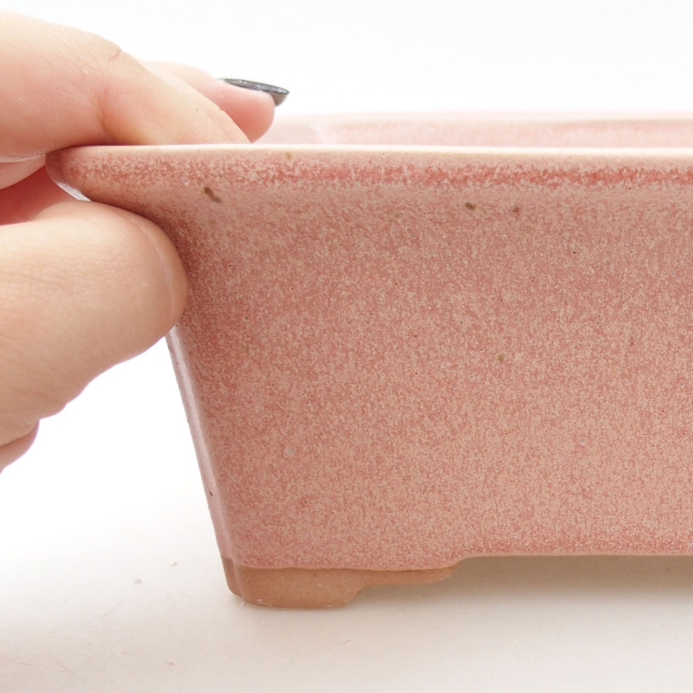 Keramik-Bonsaischale 18 x 14 x 7,5 cm, Farbe rosa