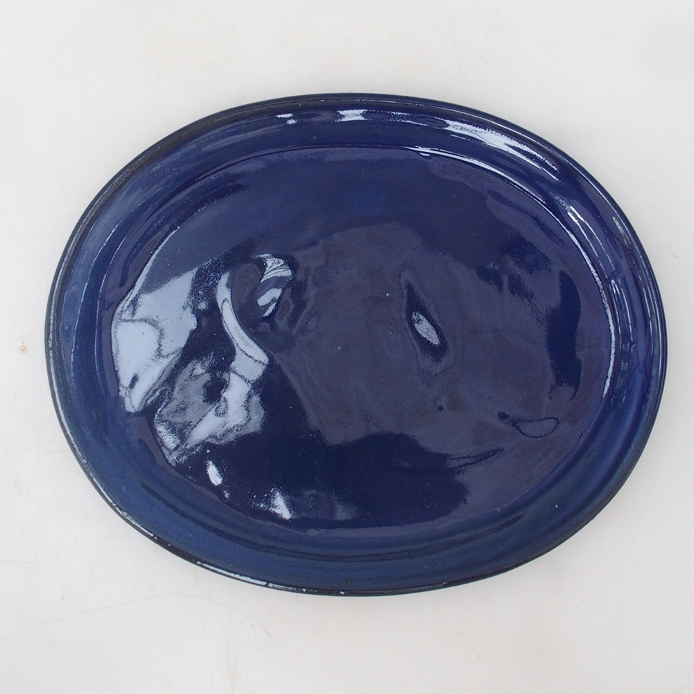 Bonsaischale oval M – 22,5 x 18 x 1,5 cm – blau