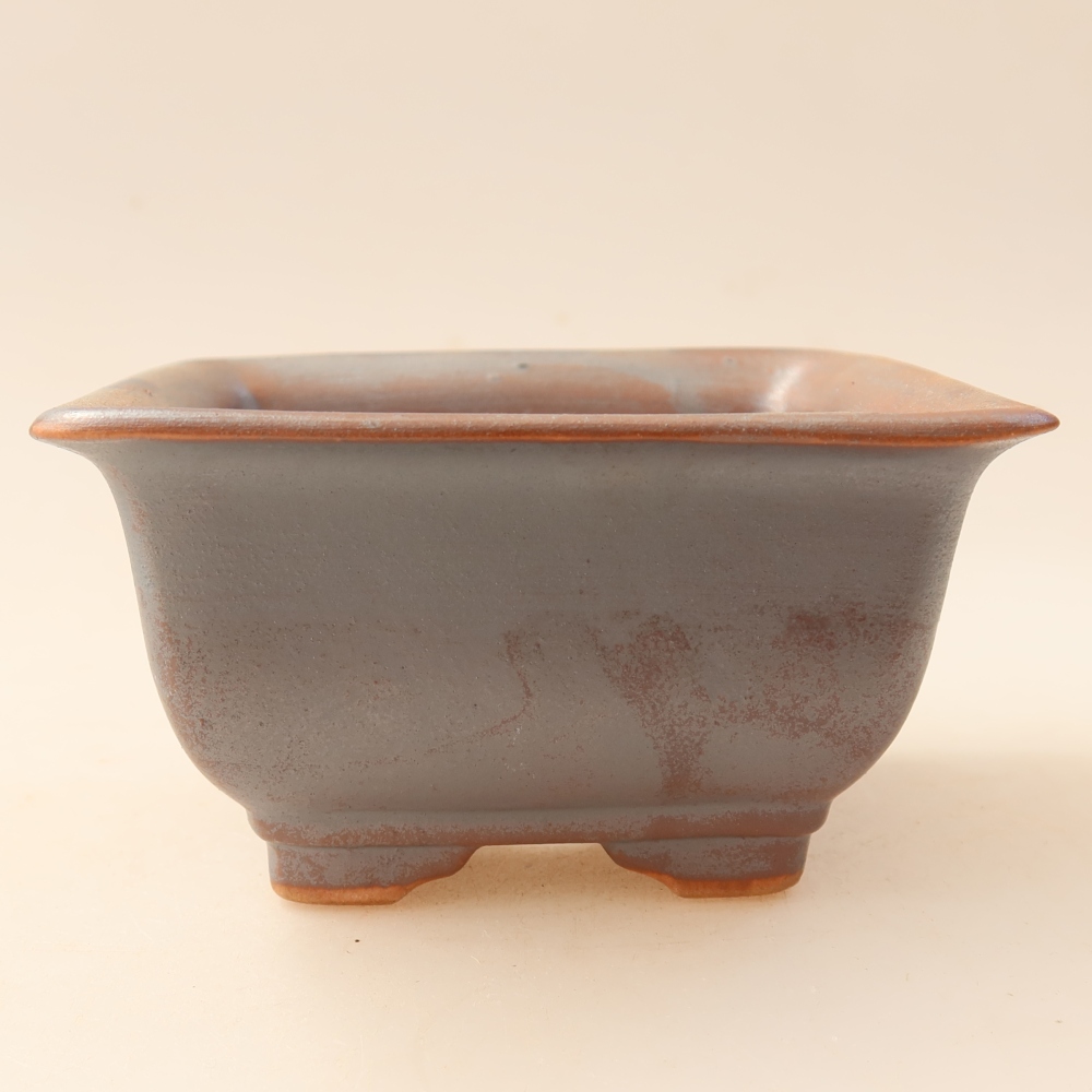 Keramik-Bonsai-Schale 9,5 x 9,5 x 5,5 cm, metallfarben