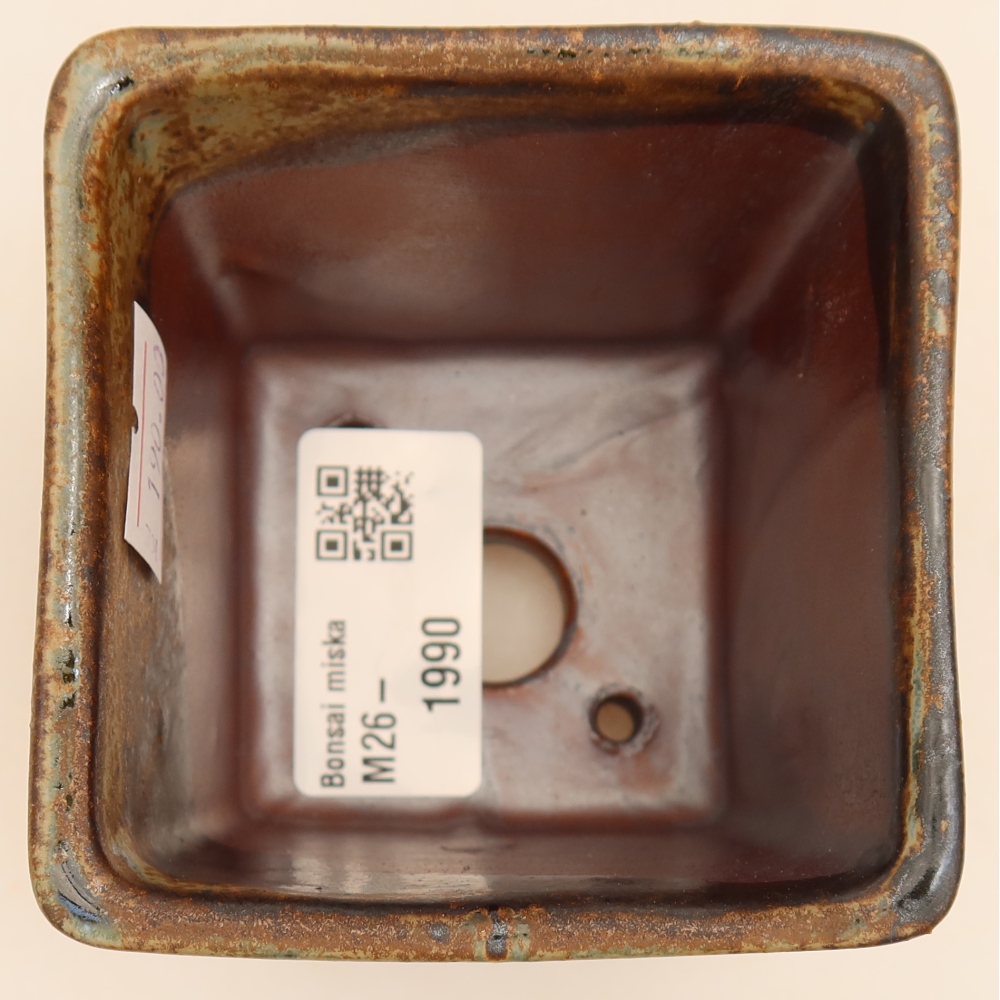 Keramik-Bonsai-Schale, 7,5 x 7,5 x 6,5 cm, Farbe: braun