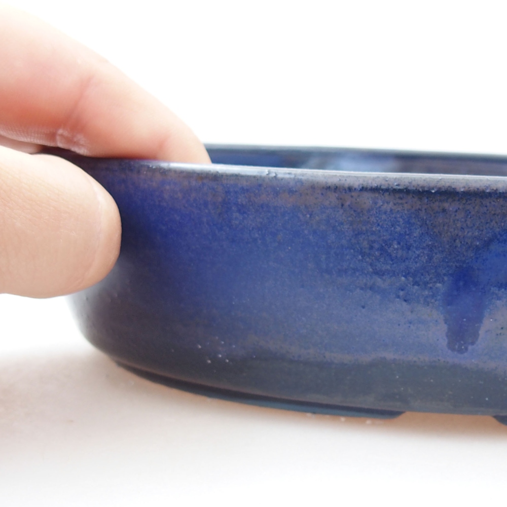 Keramik-Bonsaischale 18,5 x 13,5 x 4,5 cm, Farbe blau