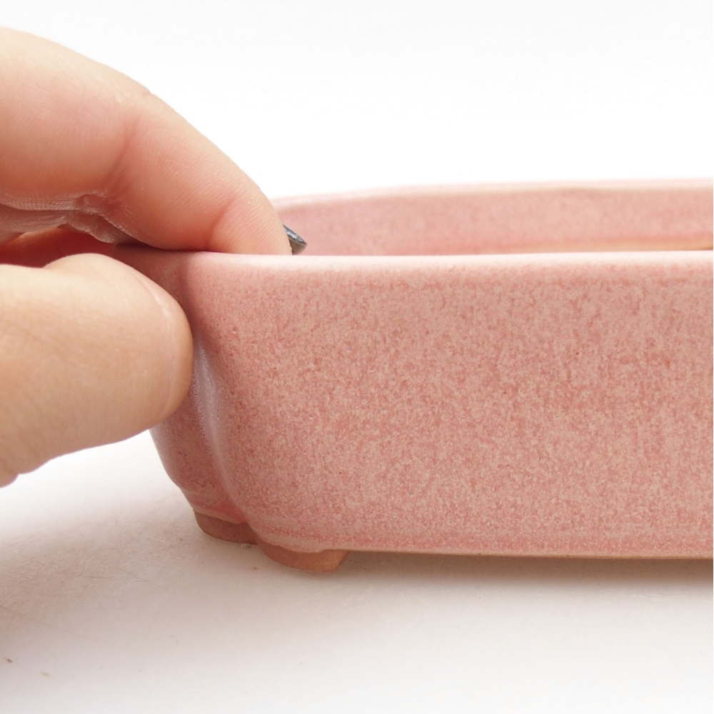 Keramik-Bonsaischale 16 x 12 x 4,5 cm, Farbe rosa