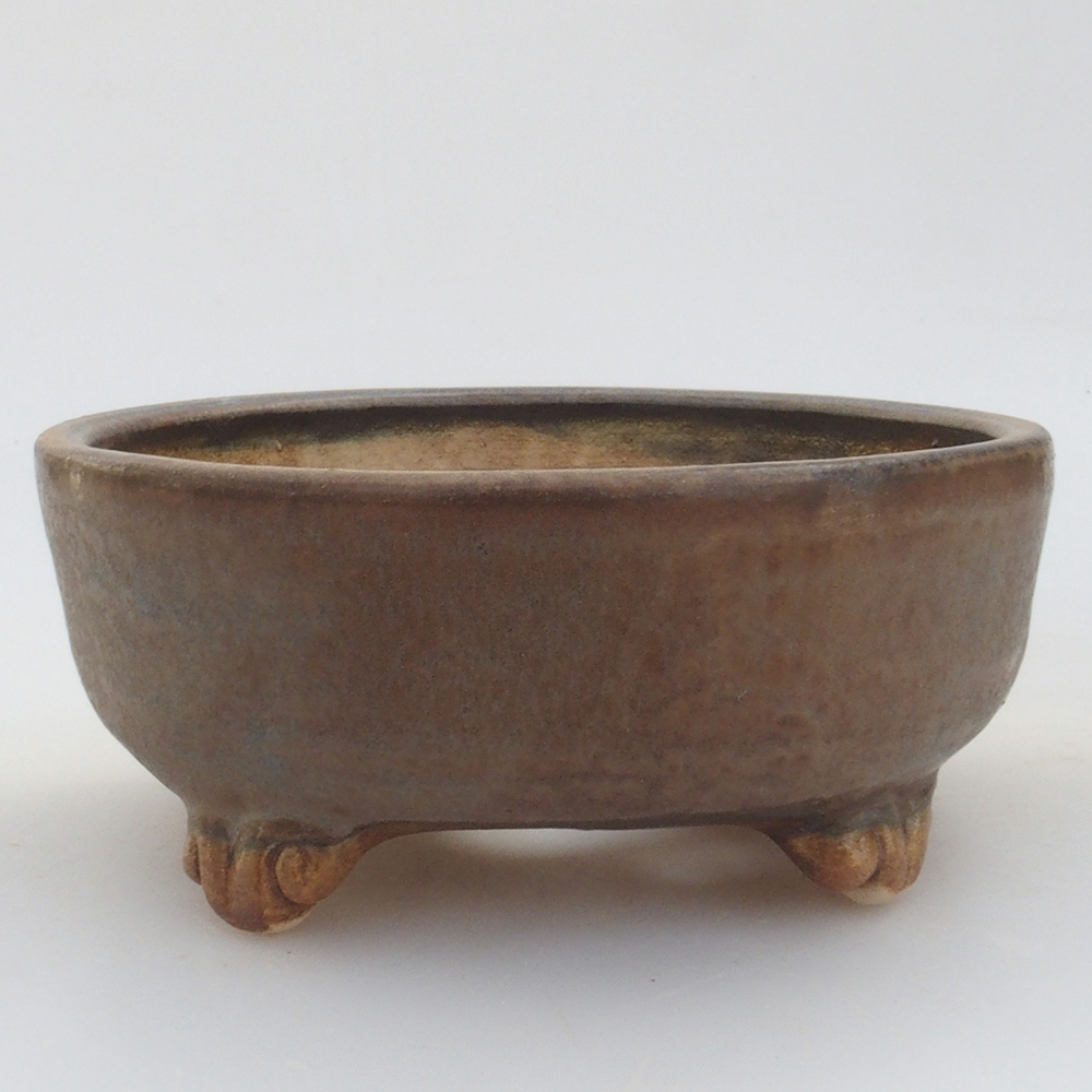 Bonsaischale aus Keramik 10,5 x 10,5 x 4,5 cm, Farbe braun