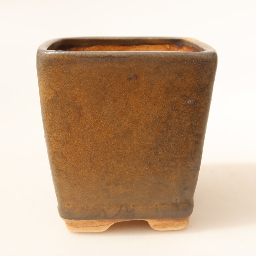 Bonsaischale aus Keramik 6,5 x 6,5 x 7 cm, braun