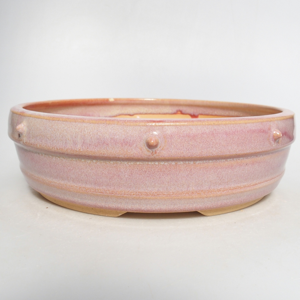 Bonsaischale aus Keramik 23 x 23 x 6,5 cm, rosa
