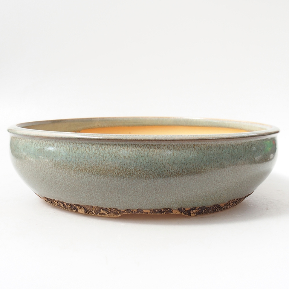 Keramik-Bonsaischale 27 x 27 x 7 cm, Farbe Grün