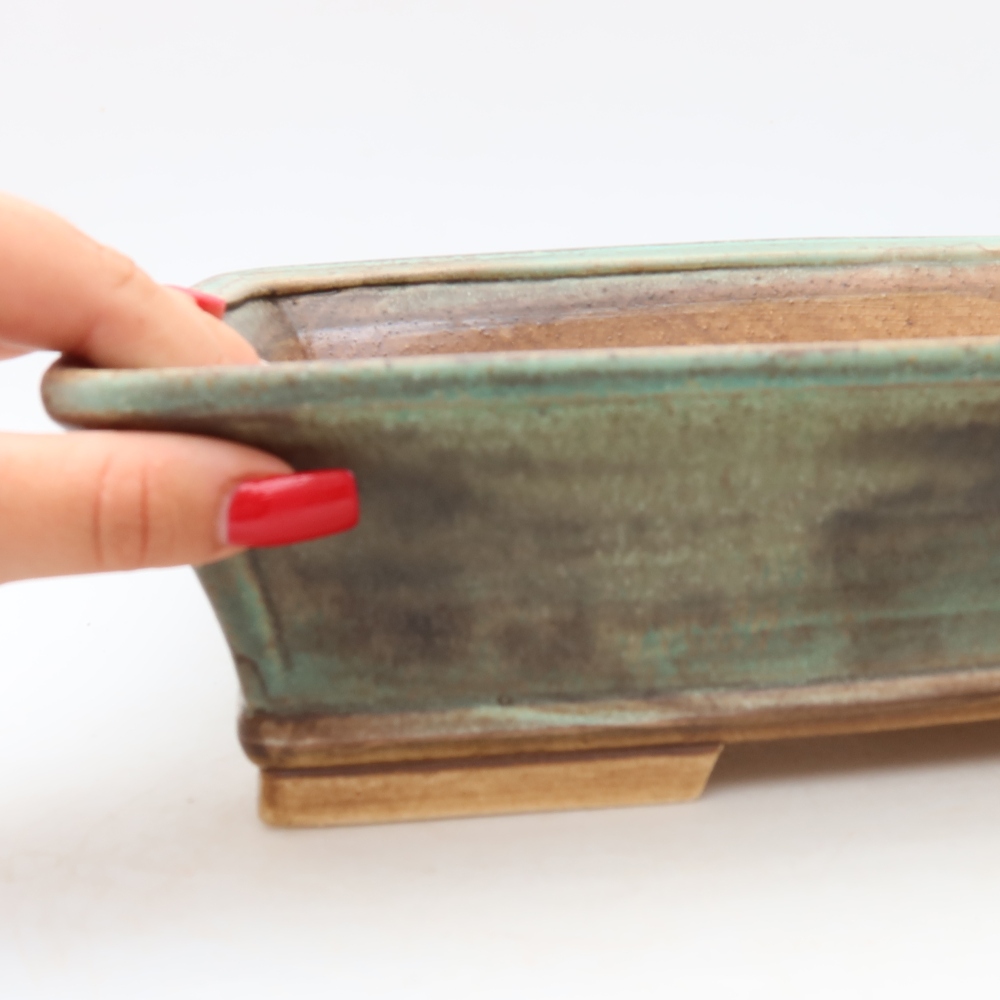Keramik-Bonsai-Schale, 29,5 x 24 x 8 cm, Farbe: Grün