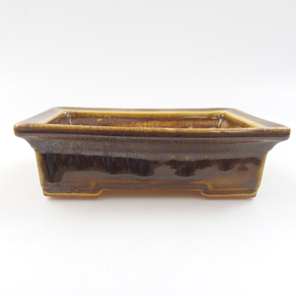 Keramik-Bonsaischale 13 x 10 x 4 cm, Farbe gelb