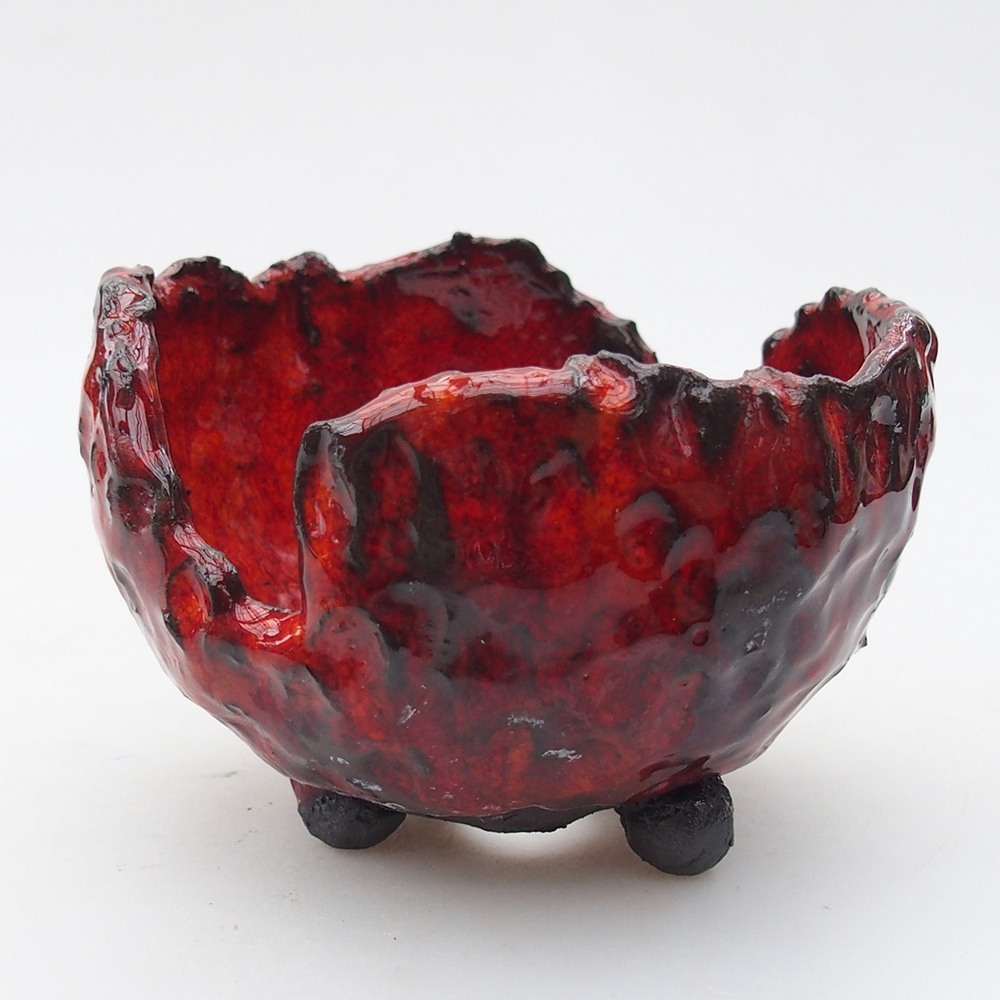 Keramikschale 9,5 x 9 x 7 cm , Farbe rot