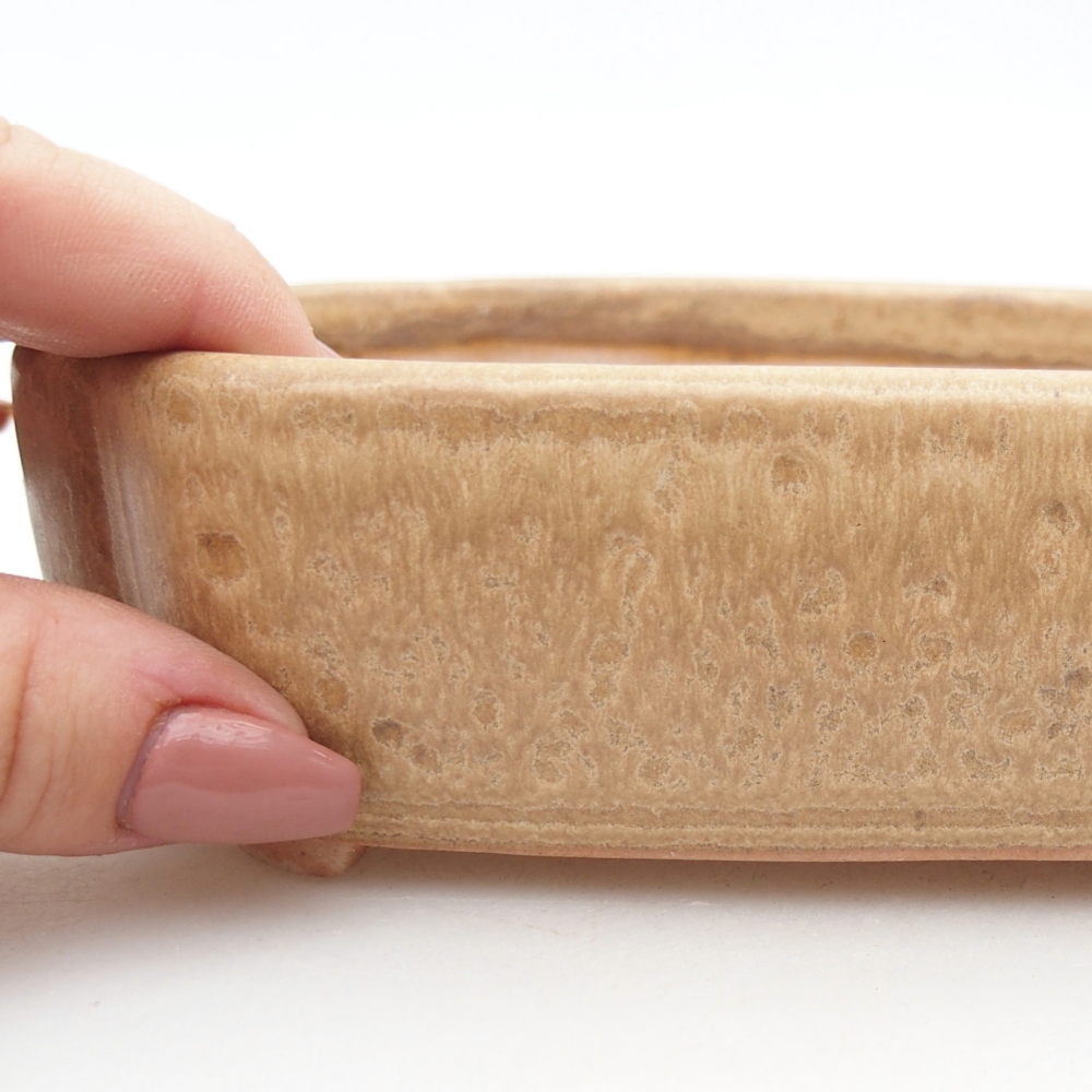 Bonsaischale aus Keramik 15,5 x 11,5 x 4 cm, Farbe beige