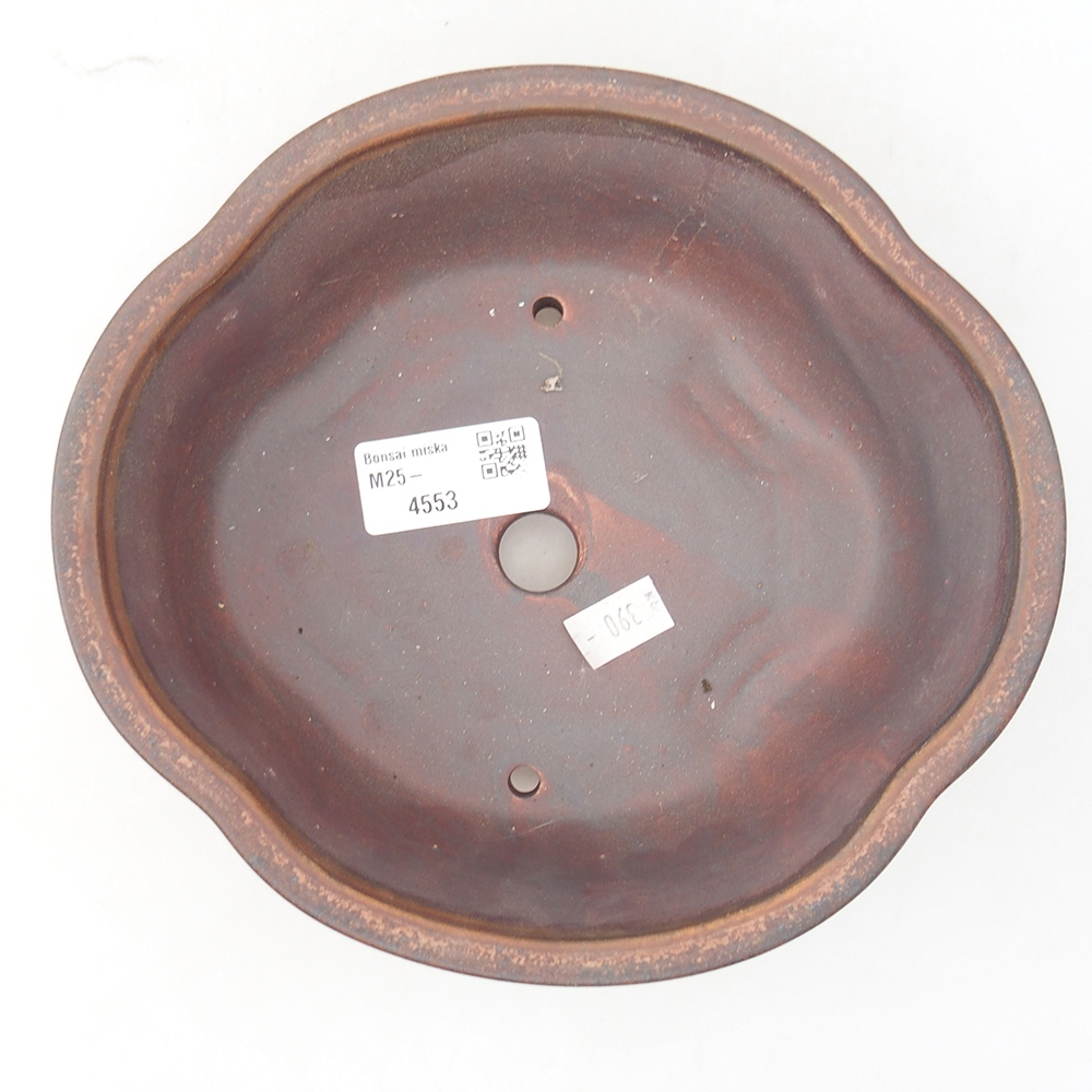 Keramik-Bonsaischale 19 x 17 x 6 cm, Farbe braun
