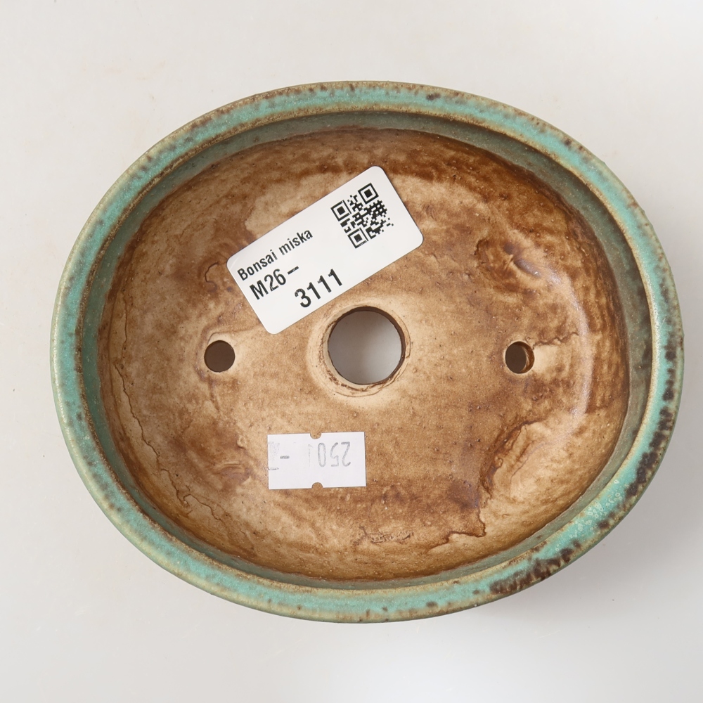 Keramik-Bonsai-Schale 12 x 10,5 x 4 cm, Farbe: grün