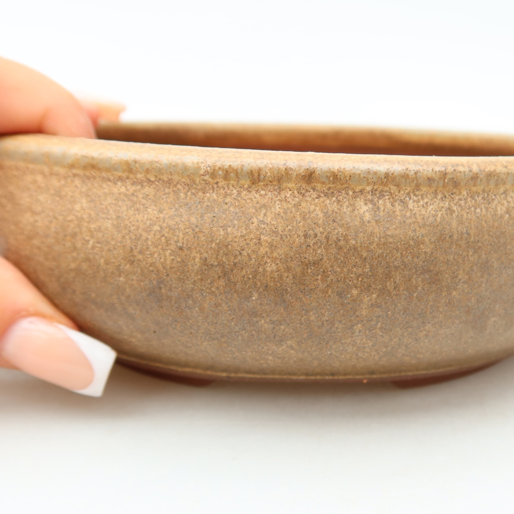 Keramik-Bonsai-Schale, 16 x 16 x 5,5 cm, Farbe: Braun