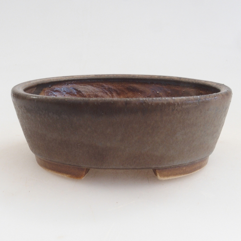 Bonsaischale aus Keramik 9,5 x 8 x 3 cm, Farbe braun