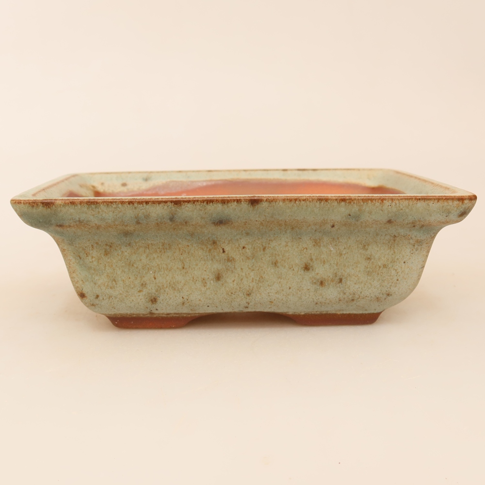 Keramikschale  14,5 x 10 x 5 cm, Farbe: beige-grün
