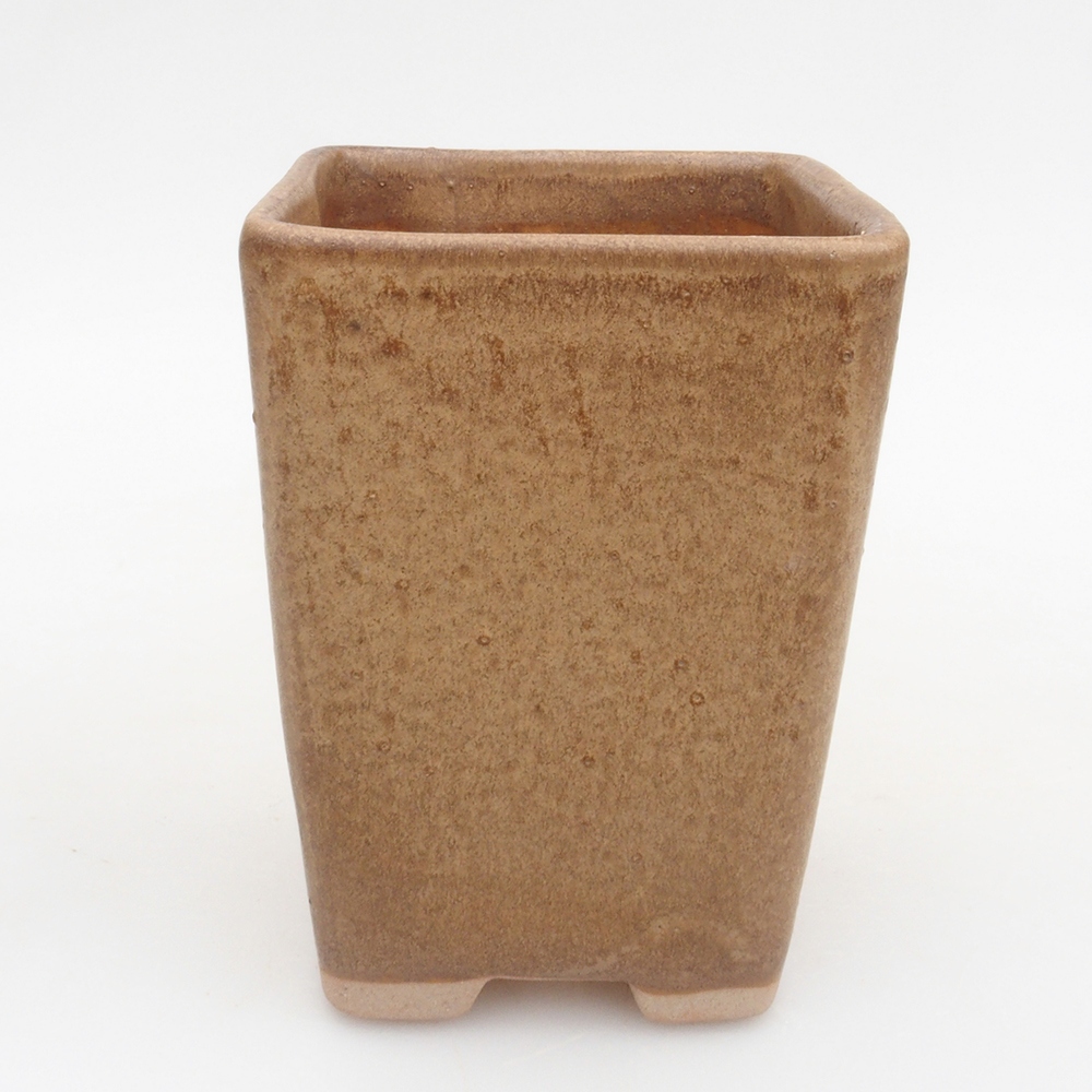 Keramik-Bonsaischale 8 x 8 x 10,5 cm, Farbe braun