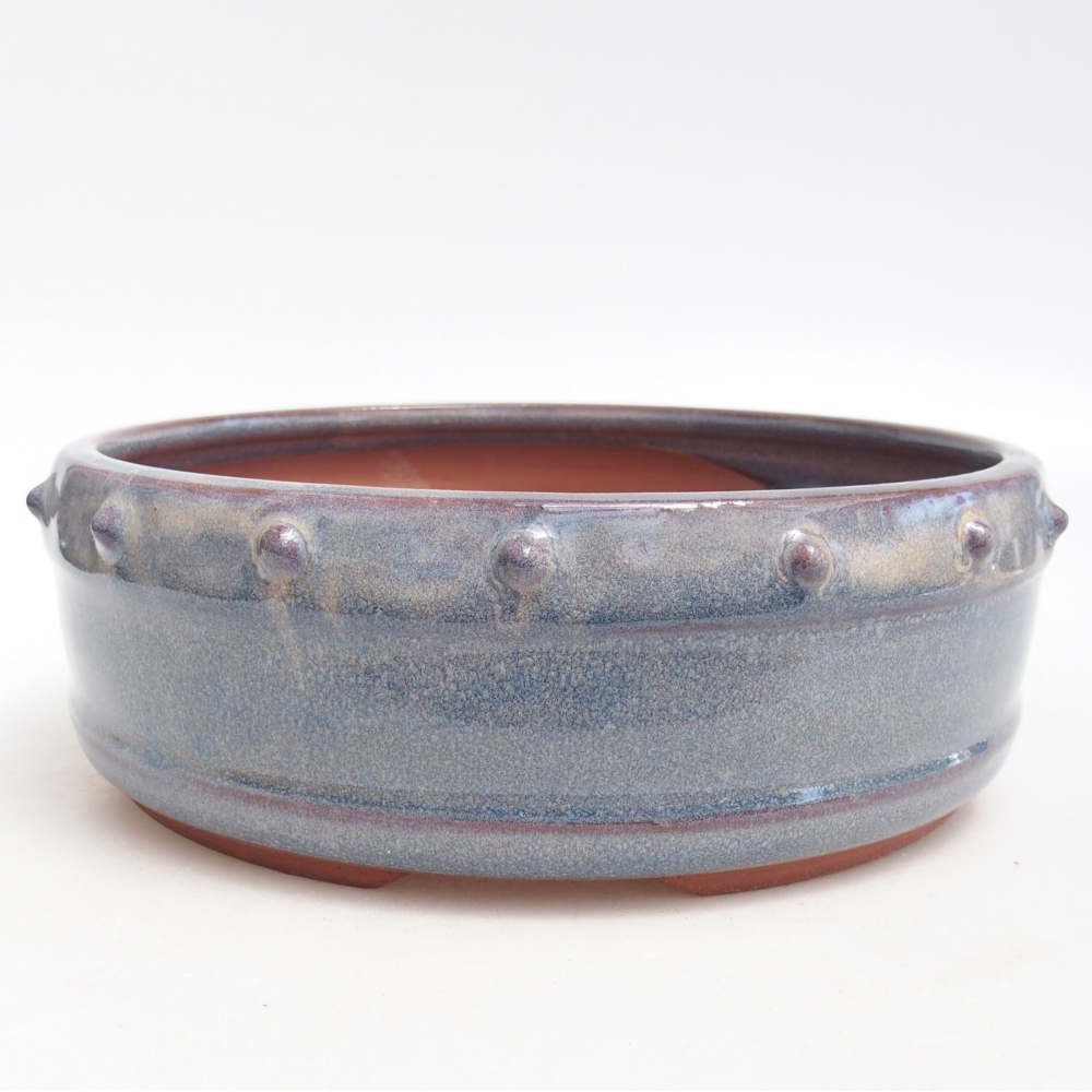 Bonsaischale aus Keramik 19,5 x 19,5 x 6,5 cm, Farbe blau