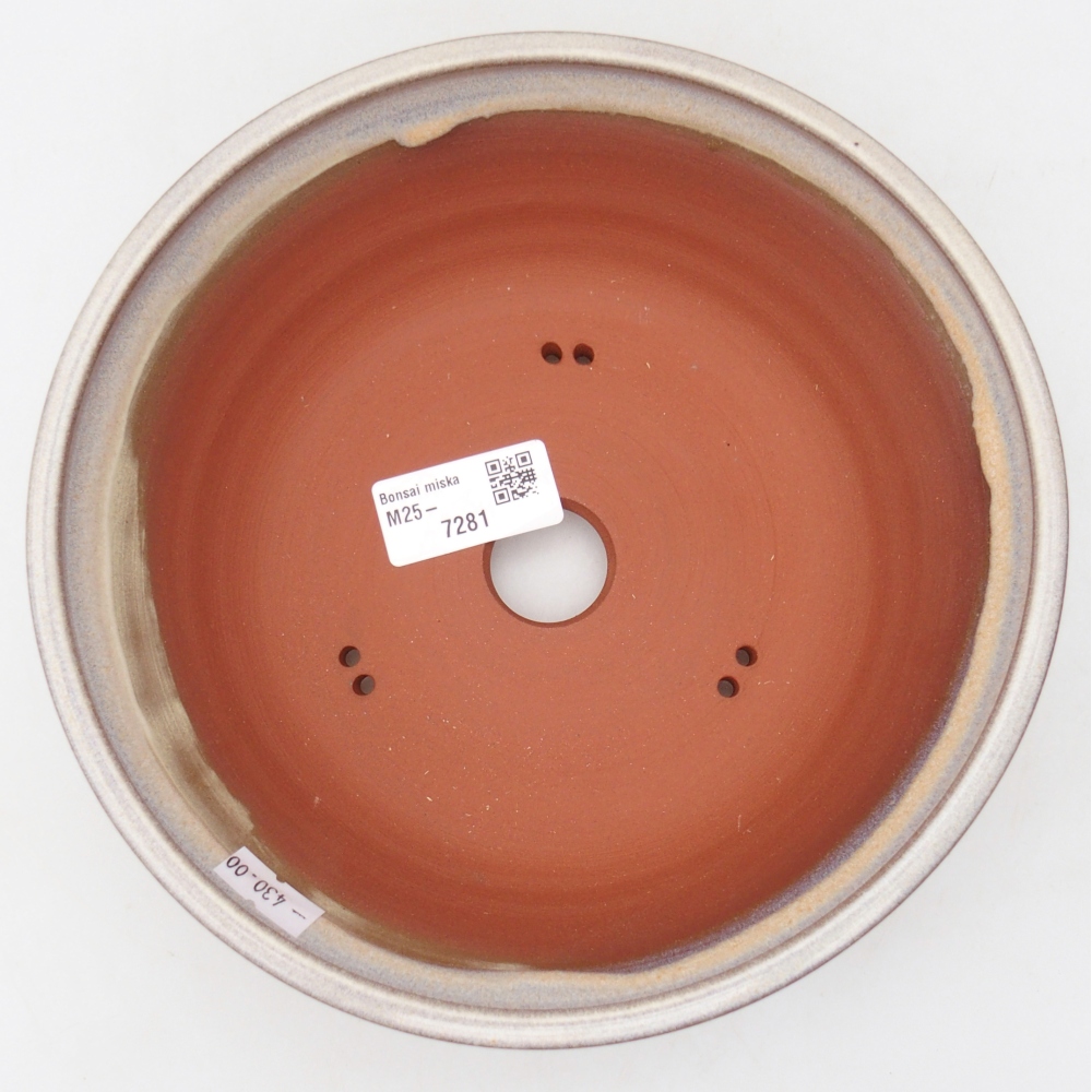 Bonsaischale aus Keramik 19,5 x 19,5 x 6,5 cm, Farbe beige