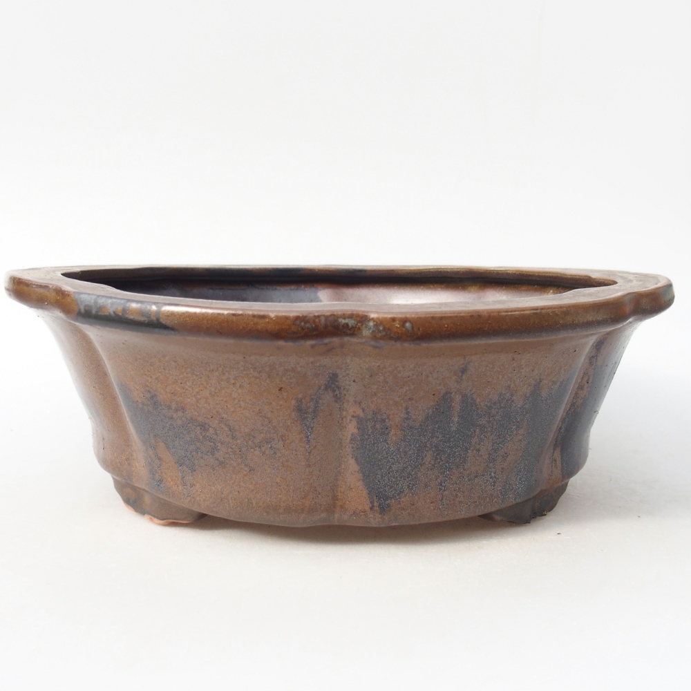 Bonsaischale aus Keramik 26 x 26 x 8,5 cm, braun