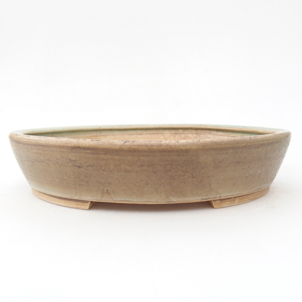 Keramik-Bonsaischale 20,5 x 18,5 x 4 cm, Farbe Grün