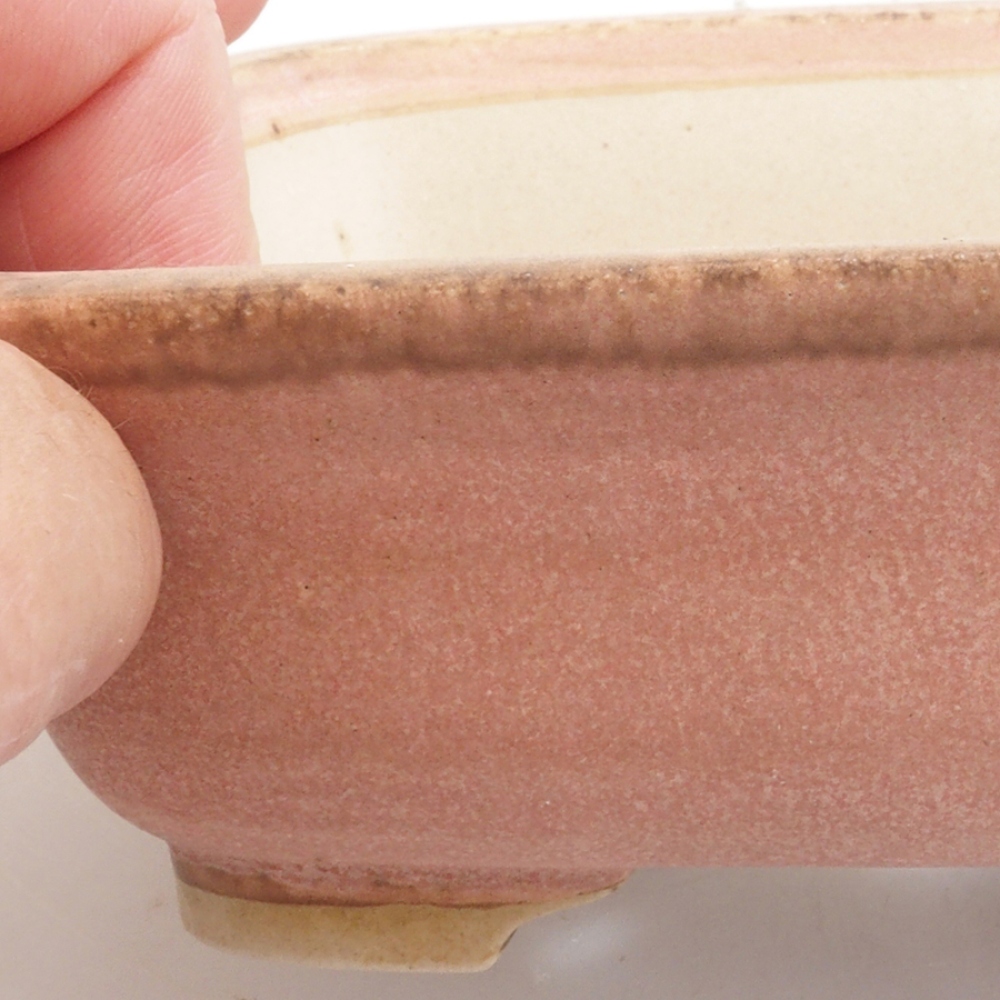 Bonsaischale aus Keramik 14,5 x 12 x 4,5 cm, Farbe rosa