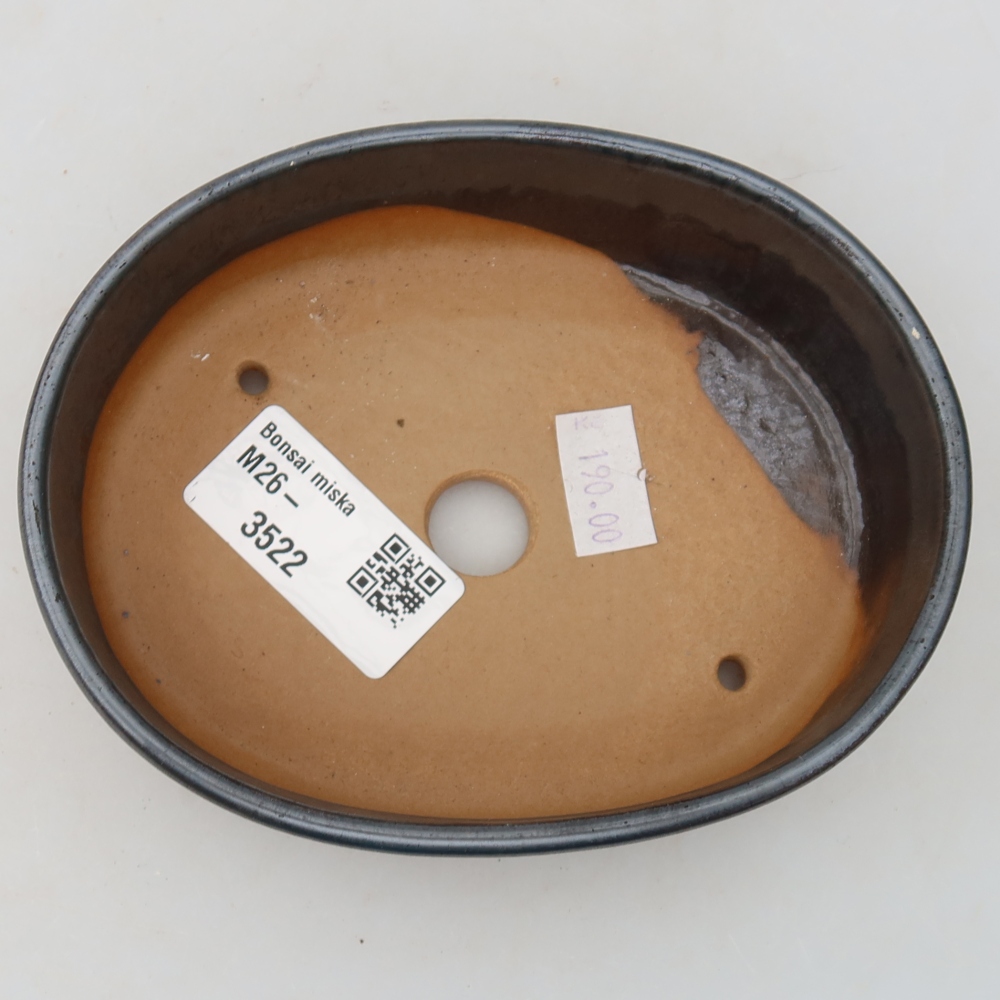 Keramik-Bonsai-Schale, 13 x 10 x 3,5 cm, Farbe: Grau