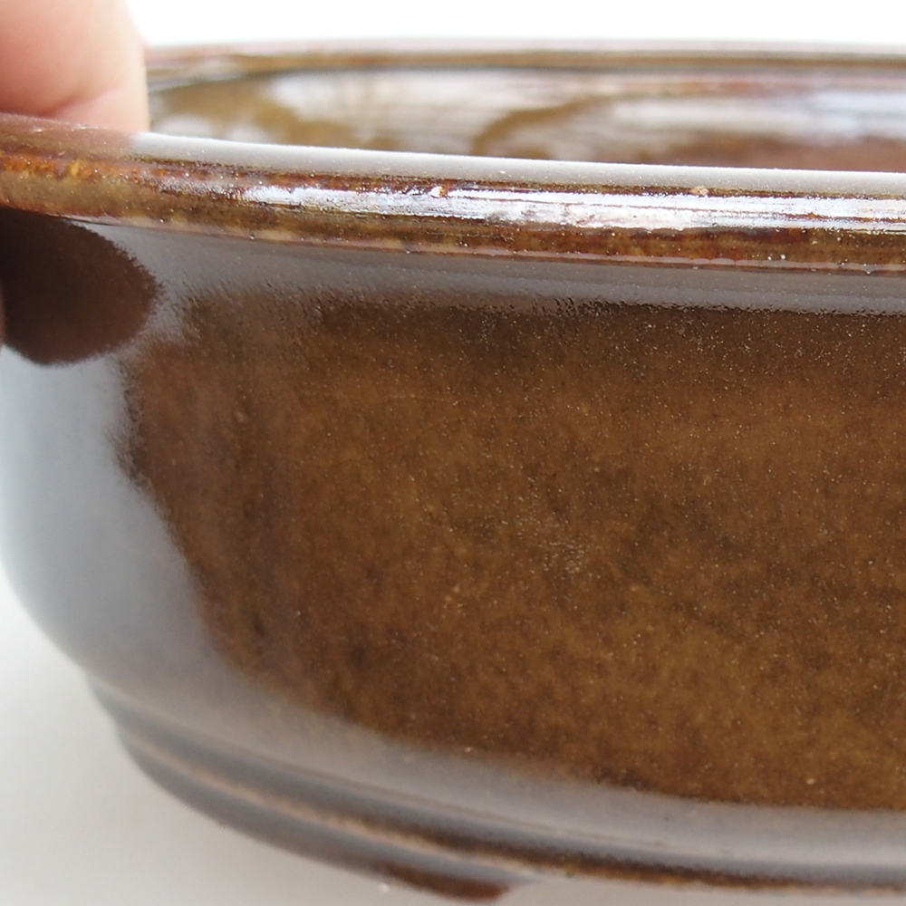 Bonsaischale aus Keramik 23 x 19 x 7 cm, braun