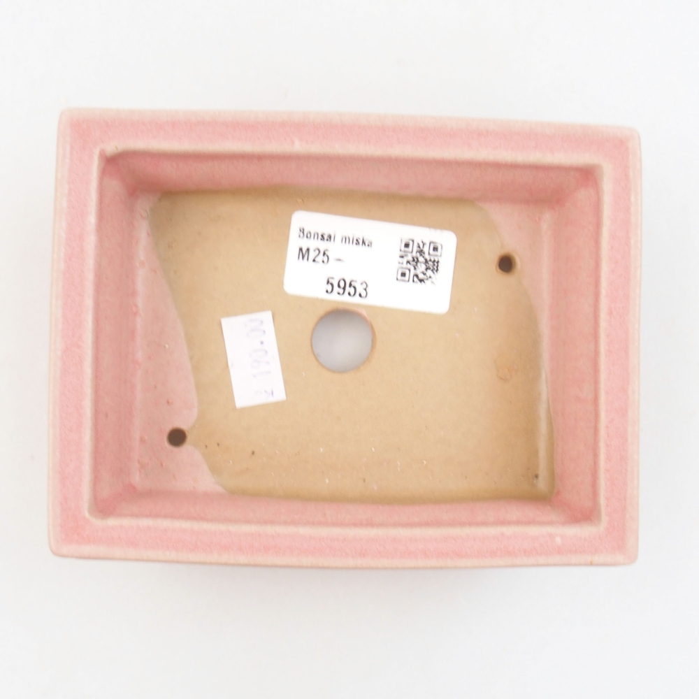 Keramik-Bonsaischale 13 x 10 x 4 cm, Farbe rosa