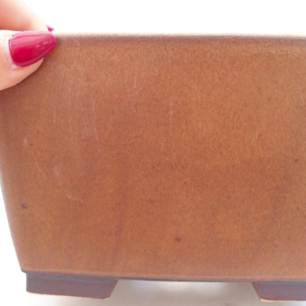 Bonsaischale aus Keramik 16 x 16 x 10 cm,  Farbe braun