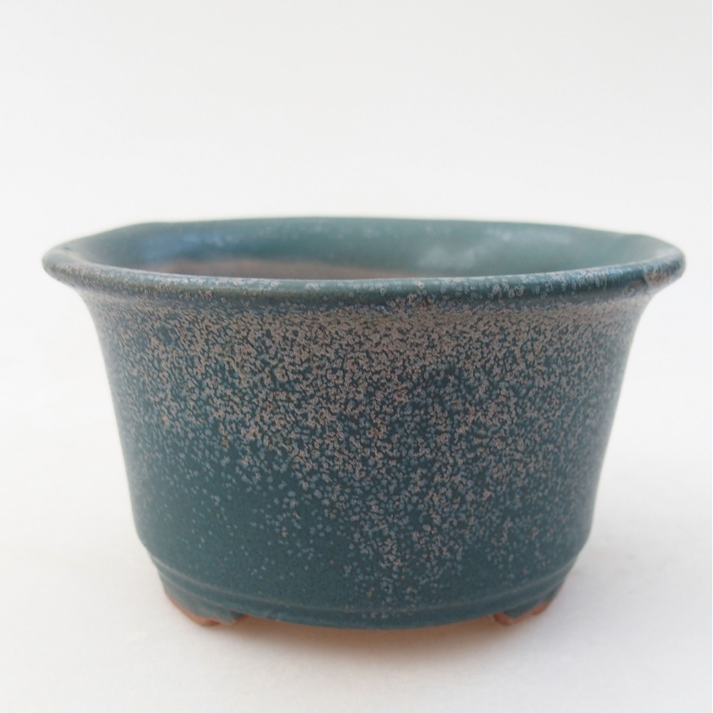 Keramik-Bonsaischale 9 x 9 x 5 cm, Farbe blau