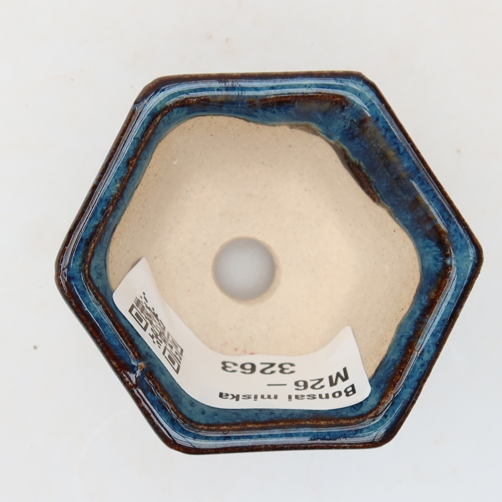 Keramik-Bonsai-Schale, 5,5 × 5 × 3 cm, Farbe: Blau