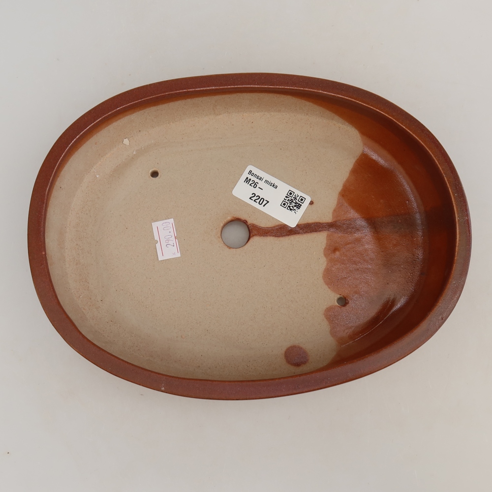 Keramik-Bonsai-Schale 22 x 17 x 4 cm, Farbe: weinrot