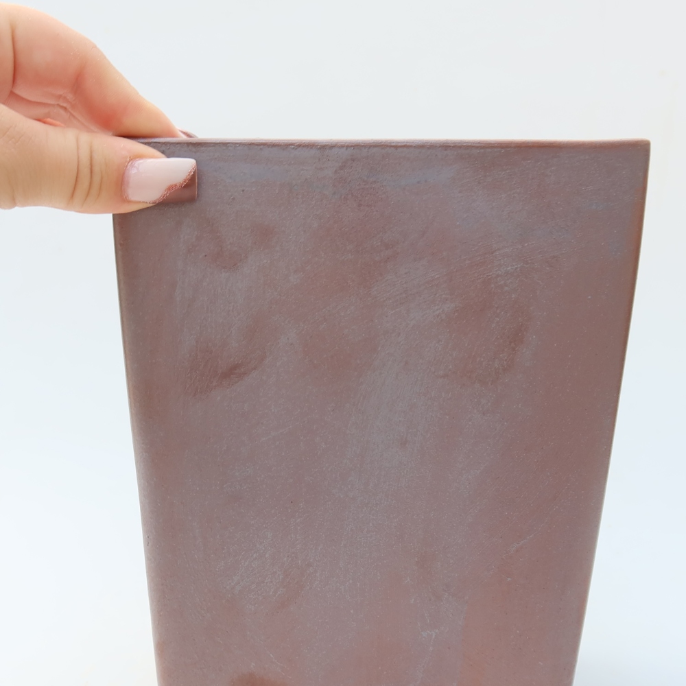 Bonsaischale aus Keramik 15 x 15 x 19,5 cm, metallfarben