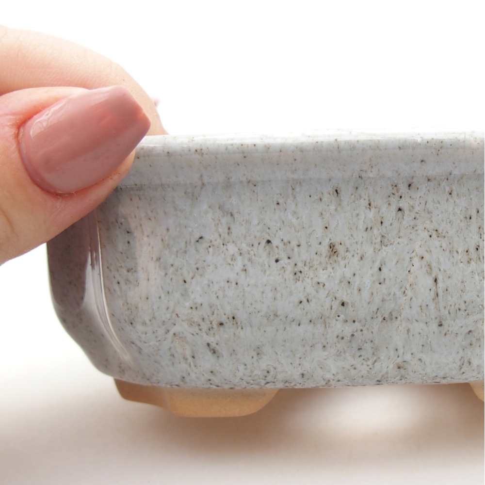 Bonsaischale aus Keramik 11,5 x 8,5 x 4 cm, Farbe beige