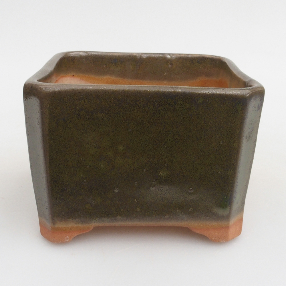Keramik-Bonsaischale 9,5 x 9,5 x 7 cm, Farbe Grün