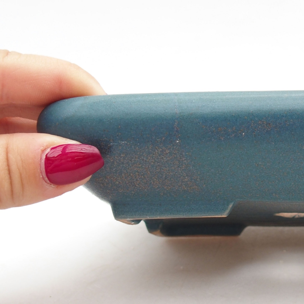 Keramik-Bonsaischale 17 x 14 x 3,5 cm, Farbe blau