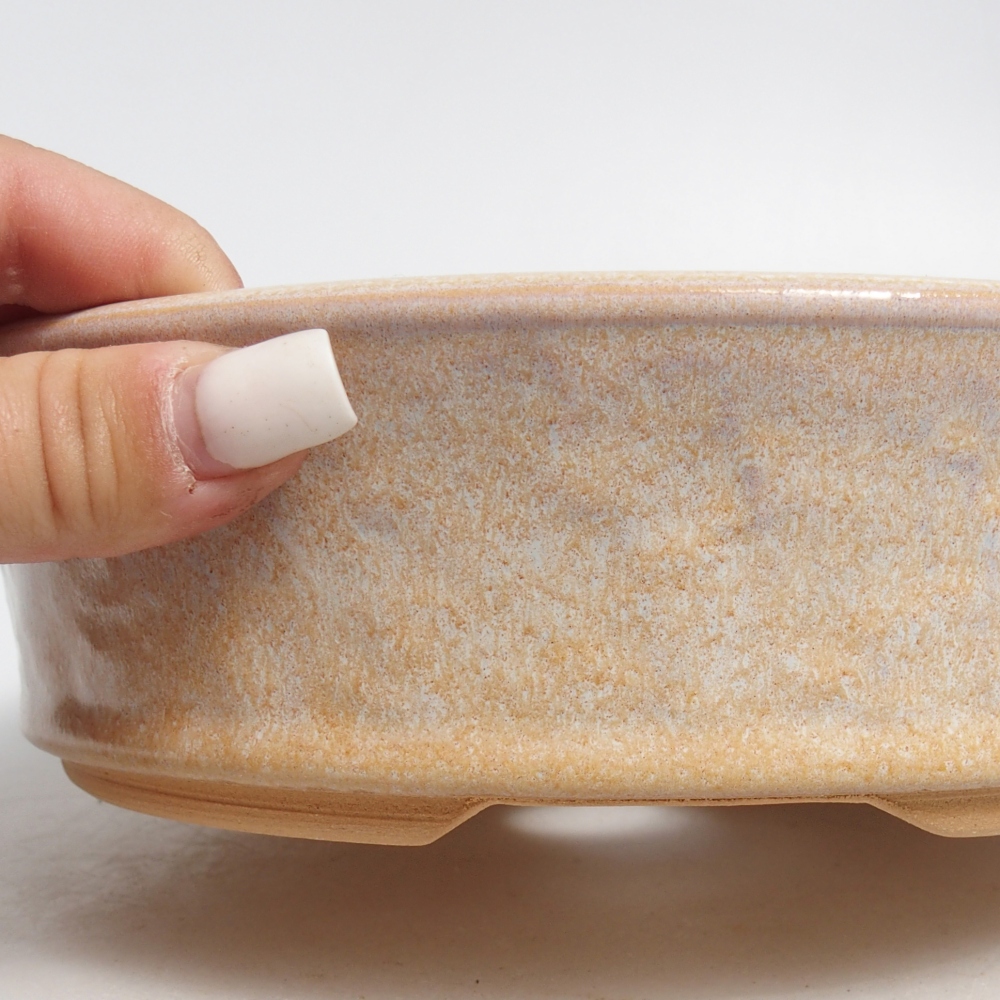 Bonsaischale aus Keramik 21 x 21 x 6 cm, Farbe beige