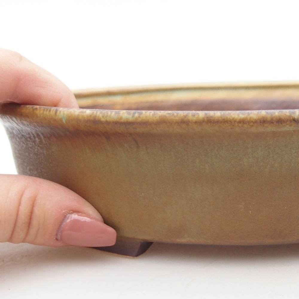 Bonsaischale aus Keramik 21 x 19 x 8 cm, grün