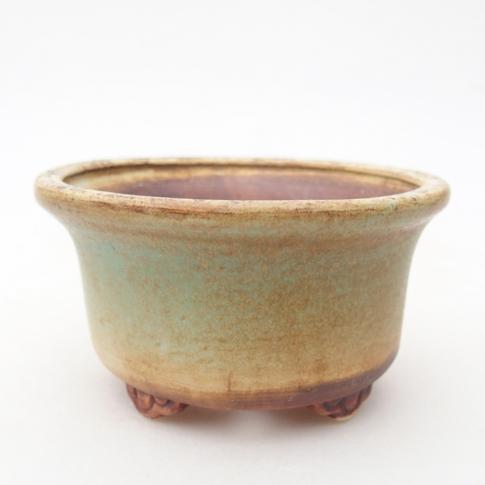 Bonsaischale aus Keramik 9 x 9 x 3,5 cm, Farbe Grün